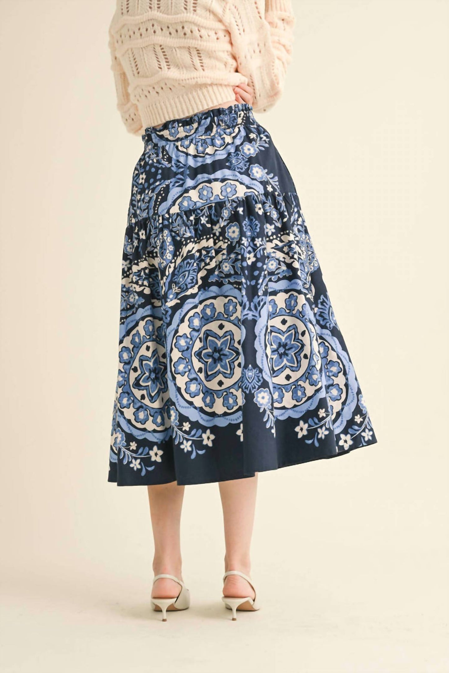&Merci - Medallion Tiered Midi Skirt