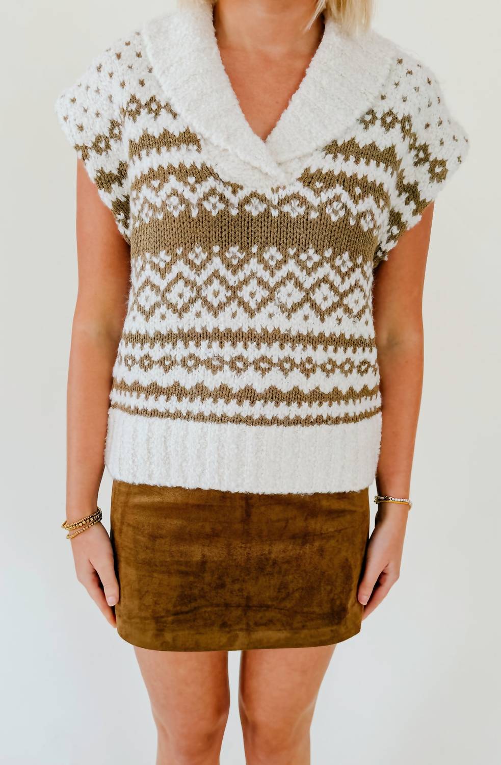 Steve Madden - Paulie Collared Sweater Vest Top