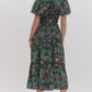 Entro - Floral Tiered Midi Dress