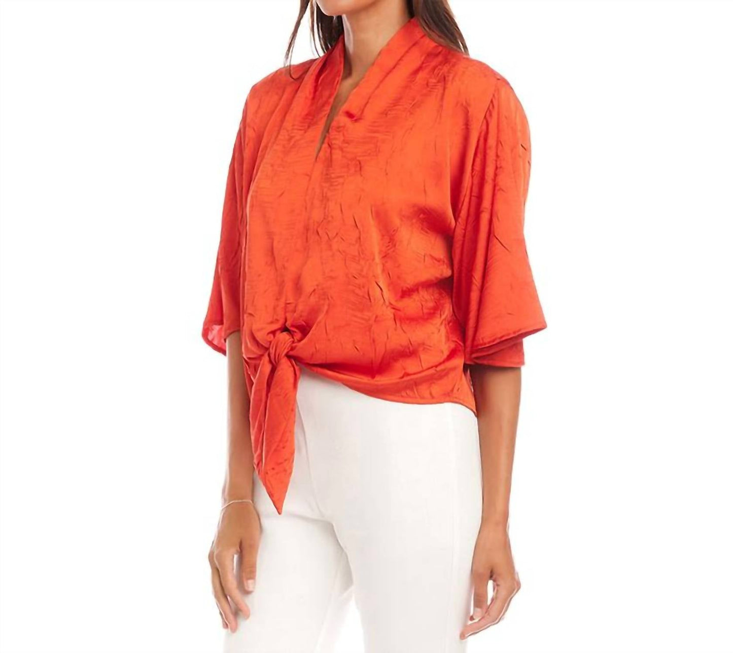 Karen Kane - Flare Sleeve Tie Front Top