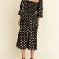 Jade By Jane - Ribbon Puff Sleeve Midi Dress