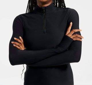 Bandier - Blusa de manga comprida Pro Fleece com zíper 1/4