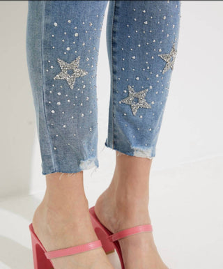 Orly - Calça Jeans Star Bling com Perna Inferior
