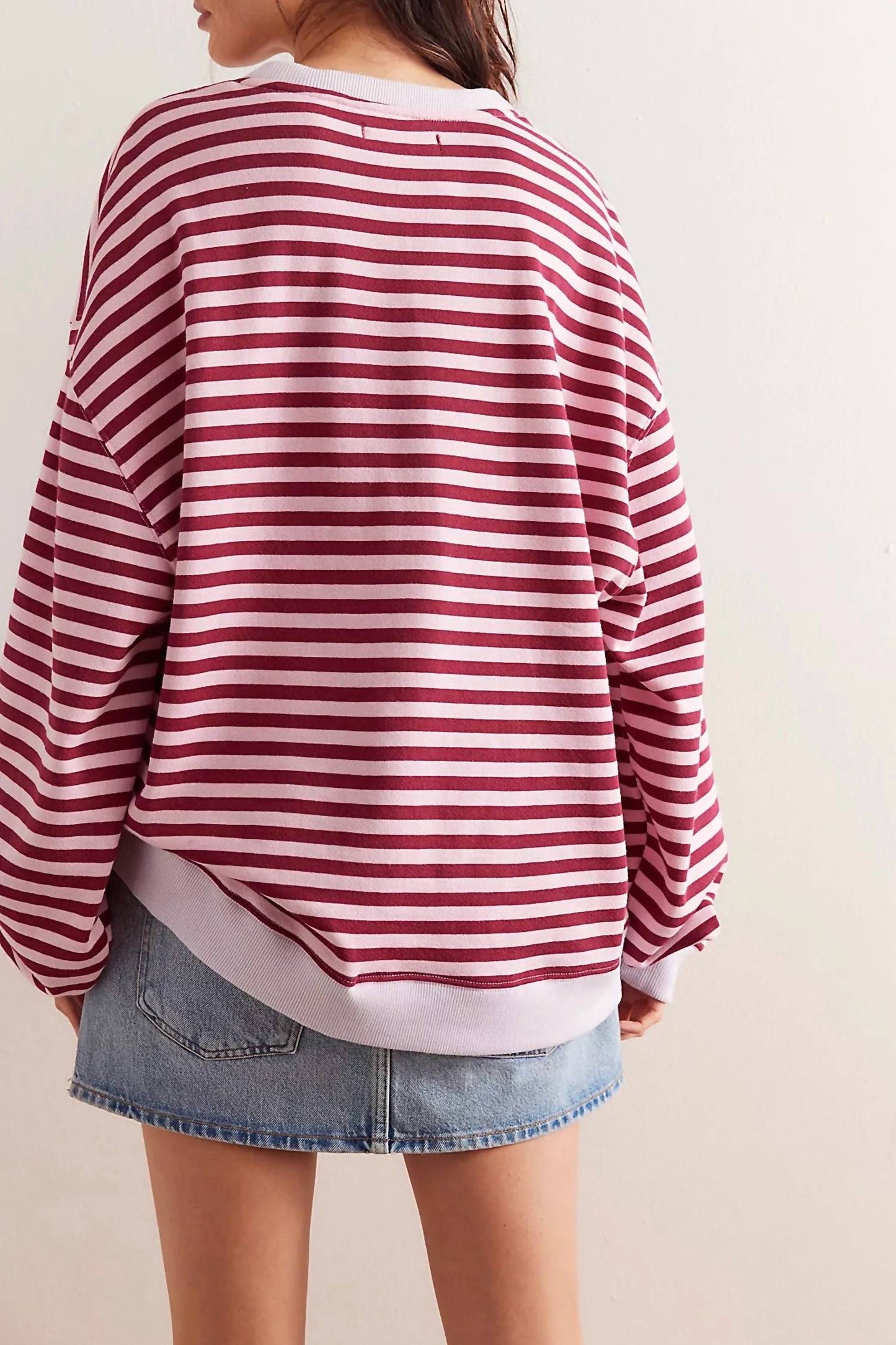 Free People - Classic Striped Oversized Crewneck Sweater