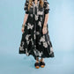 Entro - Floral Midi Dress With Scallop Detail