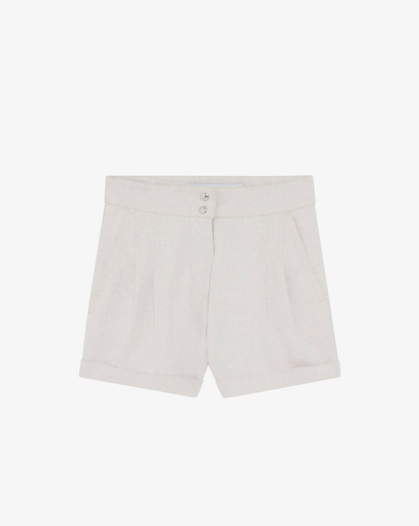 Iro - Canva High-Waisted Denim Shorts