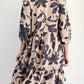 Easel - Floral Printed Challis Relaxed Mini Dress