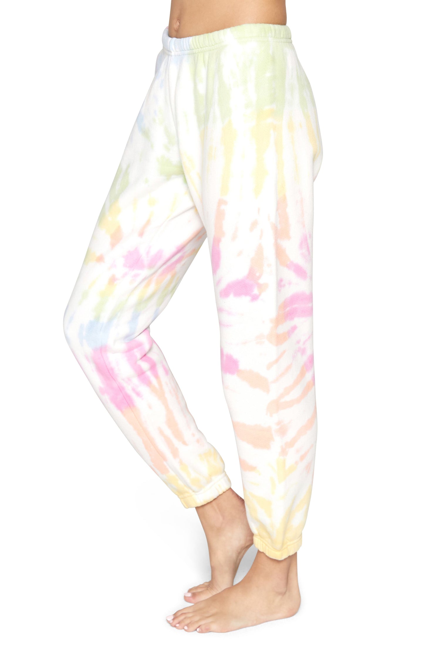 Spiritual Gangster Perfect French Terry Sweatpants in Sunny Days Swirl, Size Small