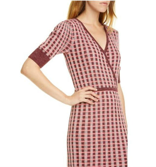 Kate Spade - Vestido xadrez de malha sintética