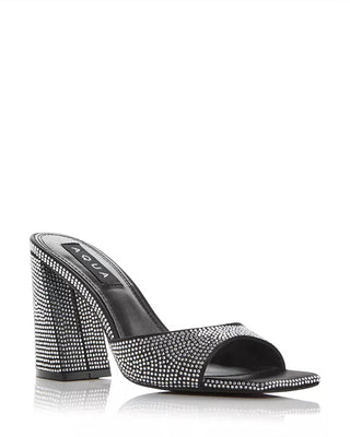 Aqua - Women's Daisy Embellished Block Heel Mules