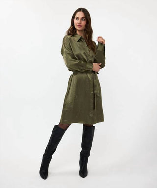 Esqualo - Vestido midi de cetim amassado