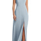 Dessy Collection Halter Neck Open Back Dress in Mist , Size 0