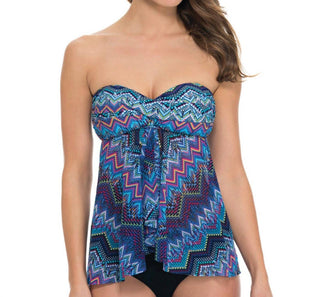 Perfil por Gottex - Top tipo tankini com alças largas e decote V