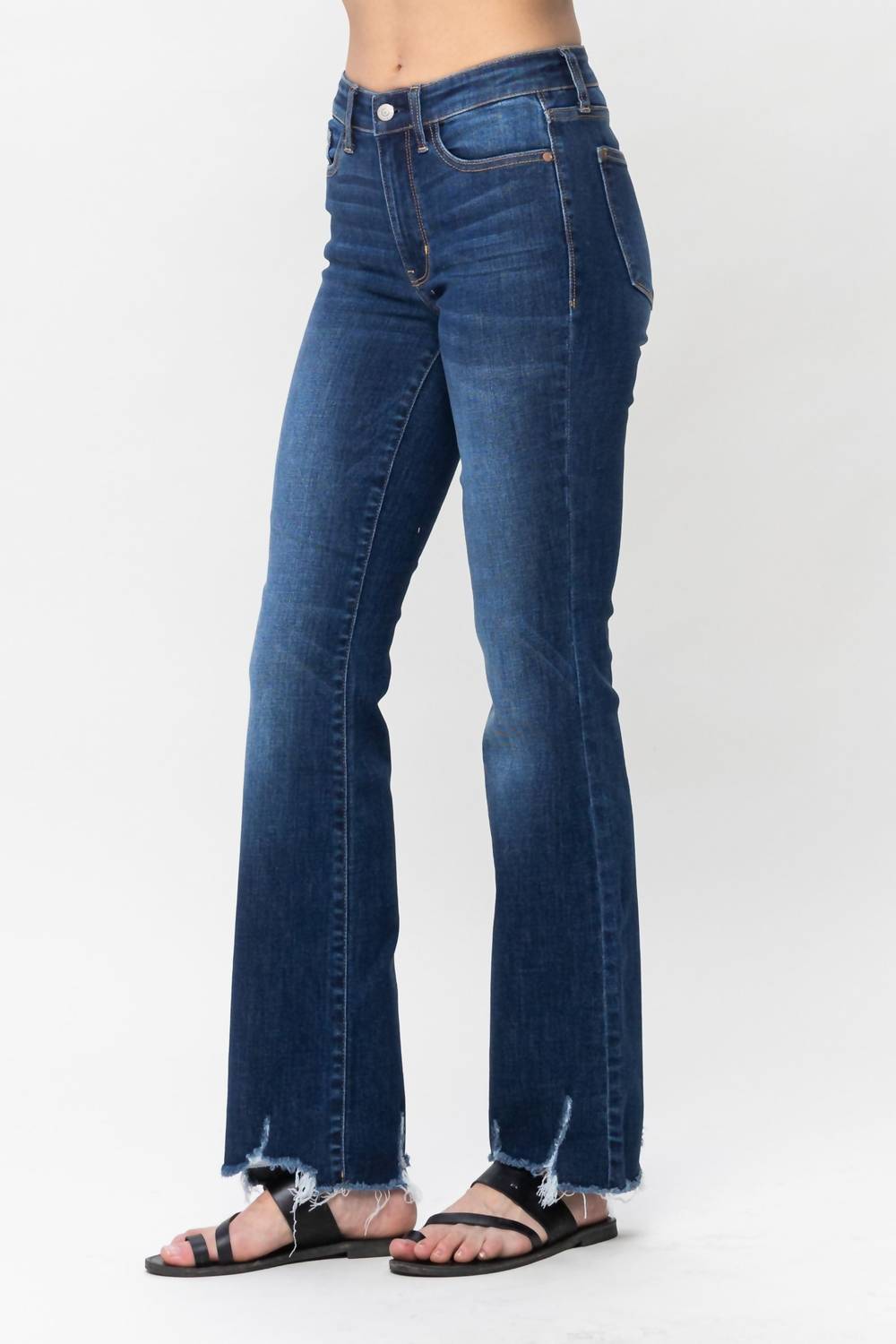 Judy Blue - Mid-rise Non Distressed Hem Bootcut Jeans