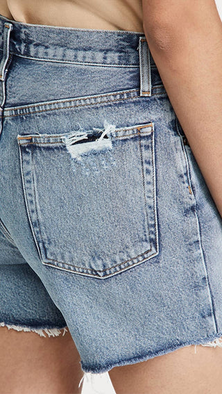 Agolde - Shorts Riley de cintura alta e perna justa