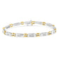 10K Two-Tone Gold Princess Cut Diamond Geo Link Bracelet (1.00 cttw, H-I Color, SI1-SI2 Clarity)