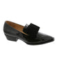All Black - Women's Patent & Bow Loafer