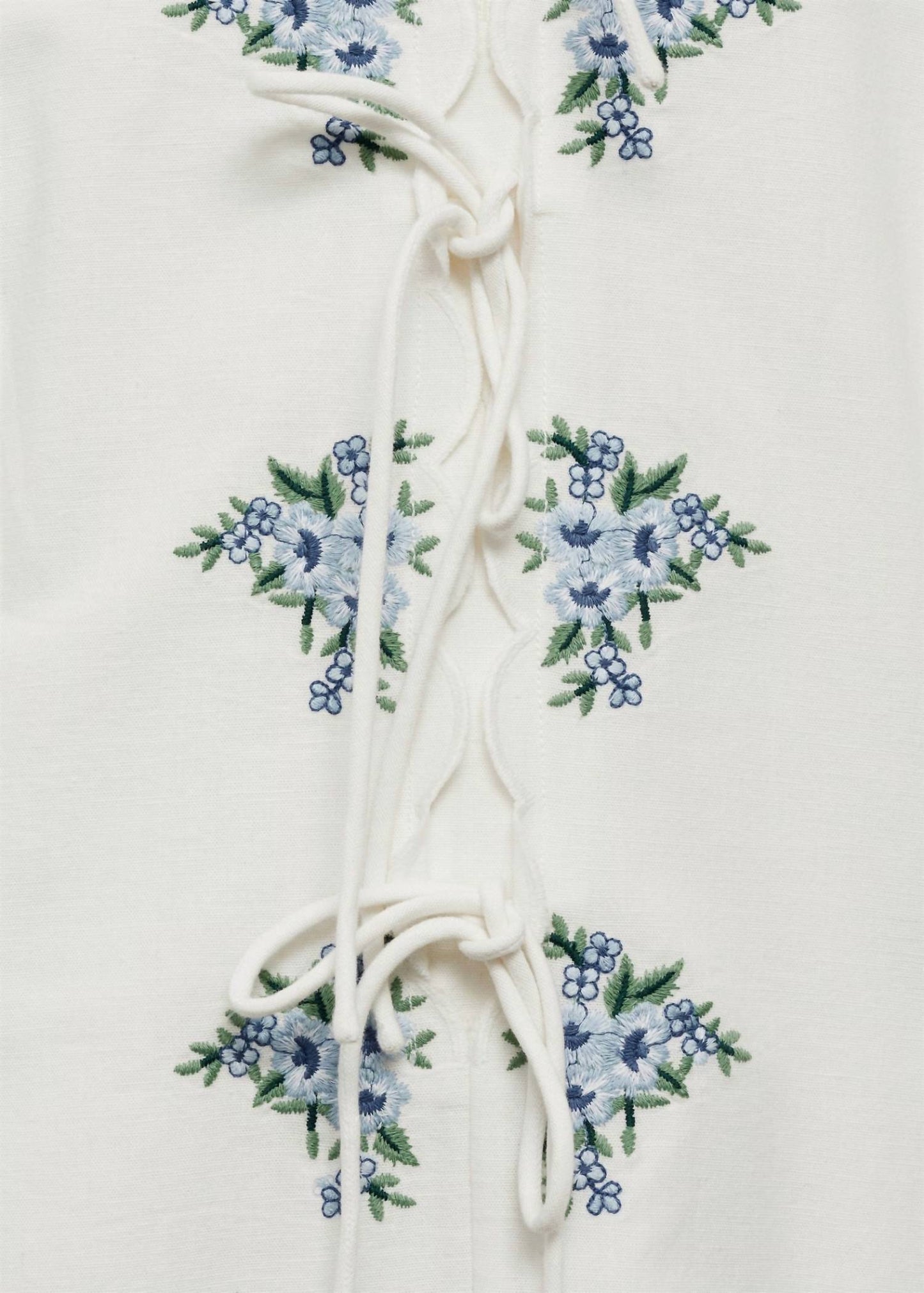 Fate - Embroidered Scalloped Linen Dress