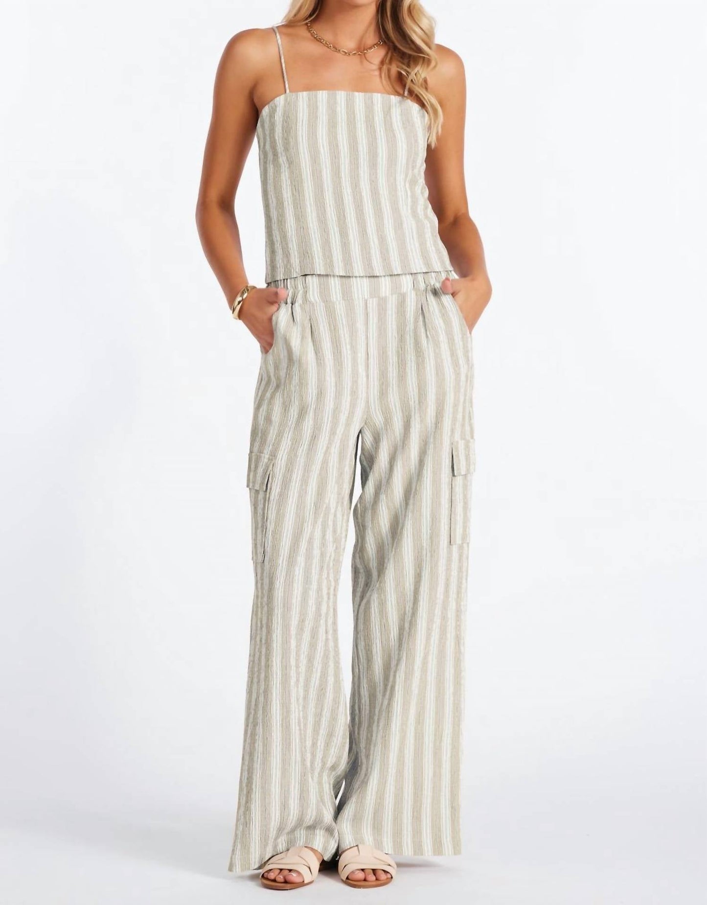 Bishop + Young - Coastal Stripe Cargo Pant