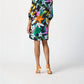 Joseph Ribkoff - Floral Print Puff Sleeve Satin Shift Dress