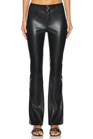 Free People - Calça Level Up Vegan Leather Slit Boot Cut
