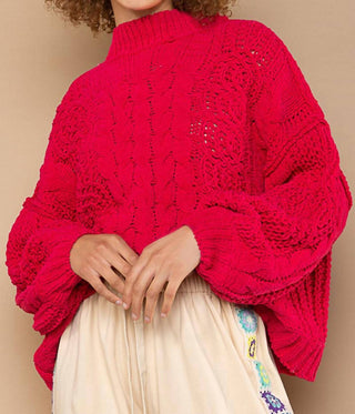 Pol - Suéter Feminino de Chenille com Cabo Torcido