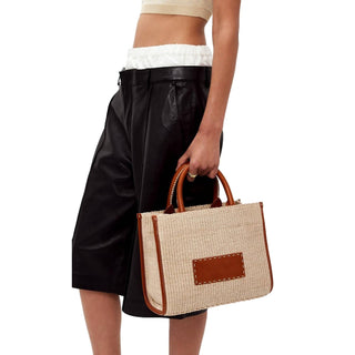 Versace - Women's Athena Raffia Leather Small Shopper Tote Bag