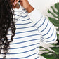 Double Take - Striped Long Sleeve Round Neck Top