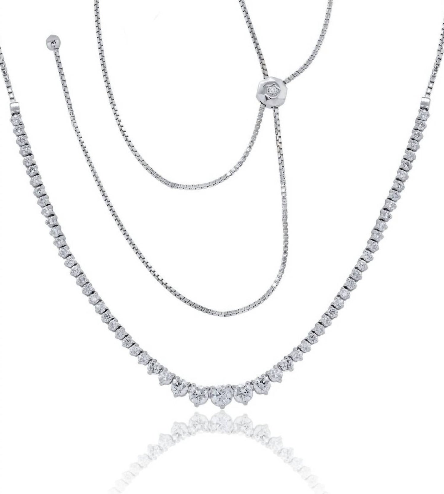 Diana M Jewels - 4.40 Cts Diamond Bolo Graduated Half-way Necklace