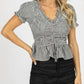 She + Sky - SMOCKED PEPLUM TOP