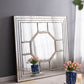 Antique Style Decorative Square Wall Mirror with Mirrored Frame