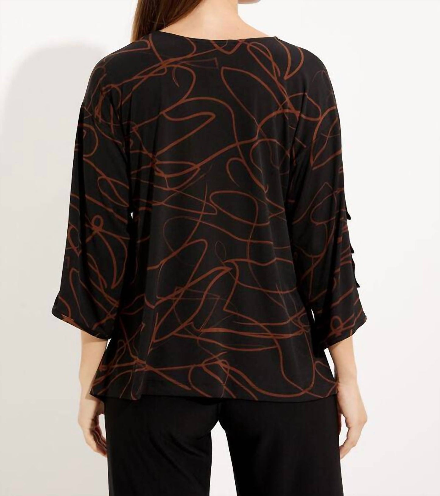Joseph Ribkoff - Casual V-neck Abstract Top