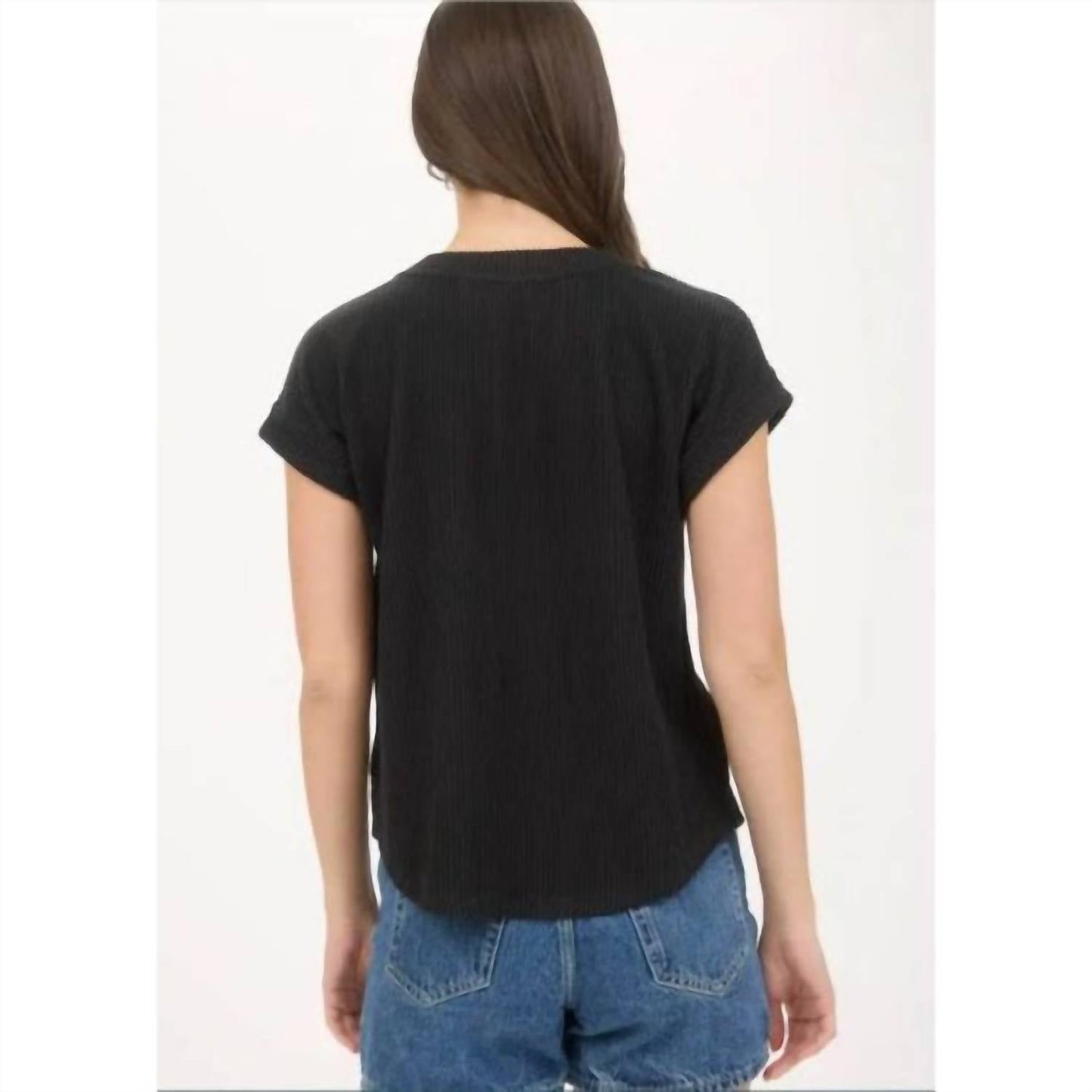 Blu Pepper - Texas Black Ribbed Graphic Tee