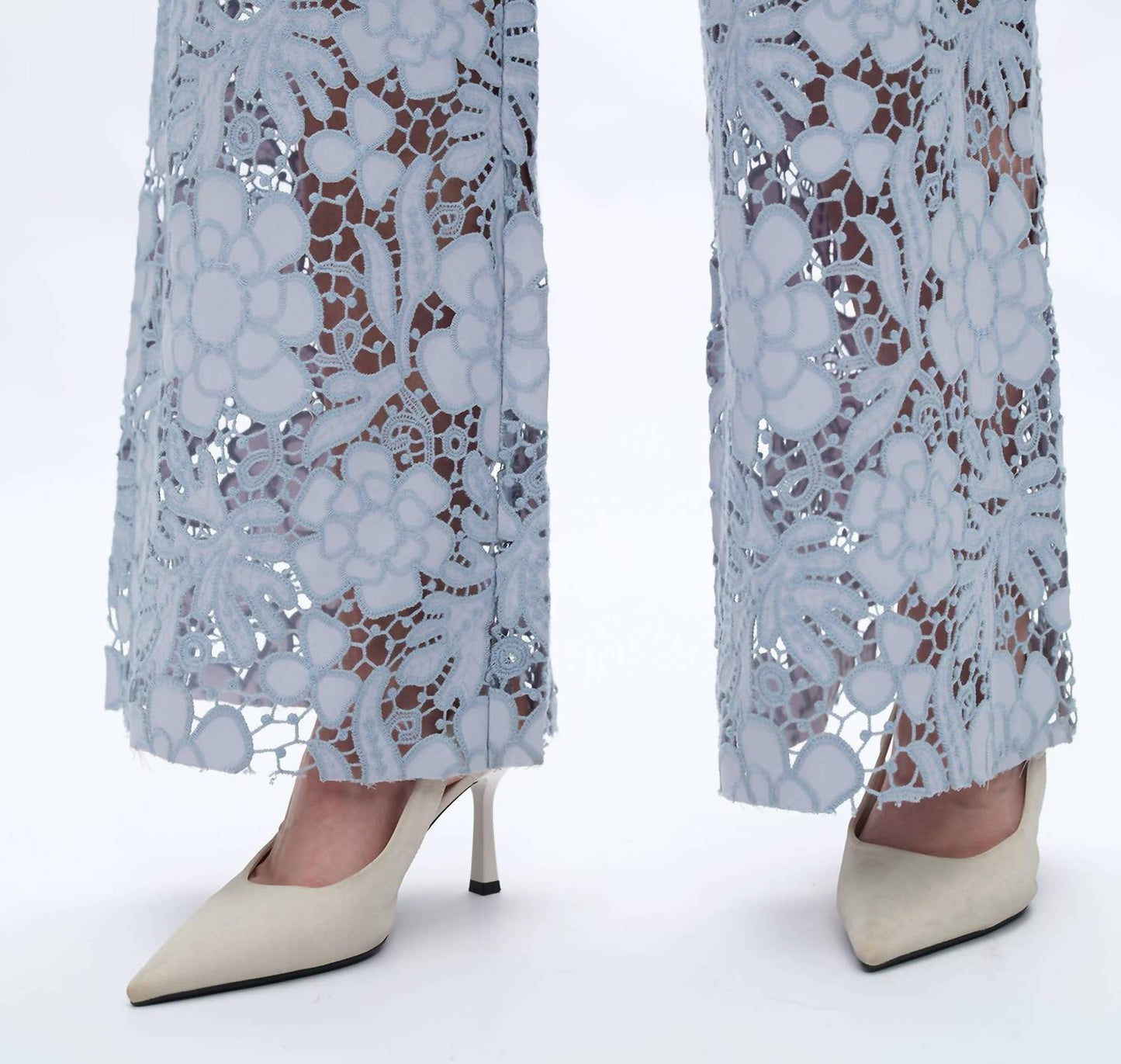 Bayeas - Rhinestone Patchwork Wide Leg Jeans