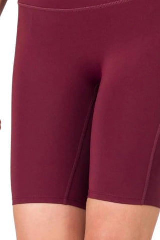 Zenana - Shorts de ciclista atlético de cintura alta