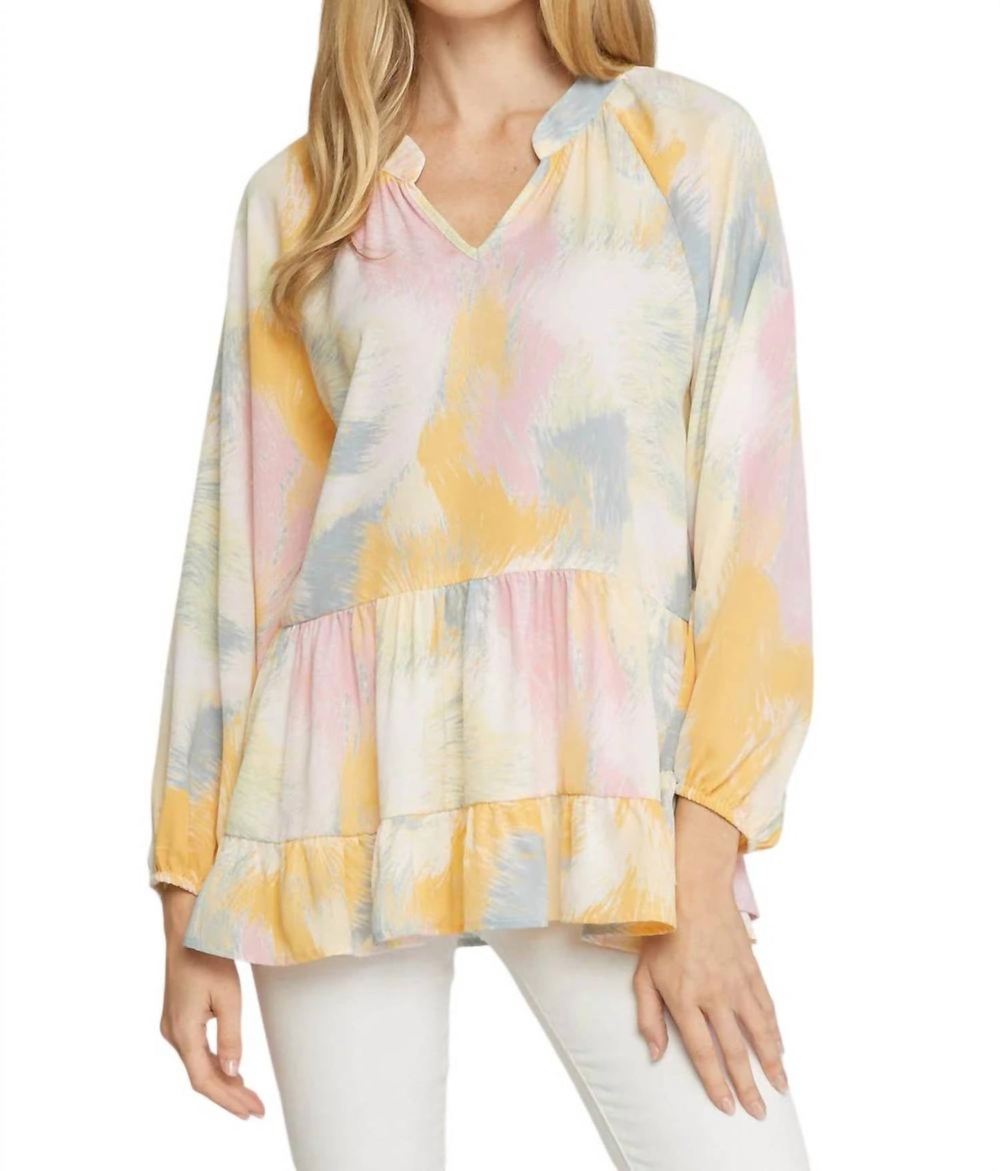 Entro - V-Neck Tiered Top