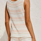 Conjunto de blusa sem mangas com decote em V e shorts com cordão