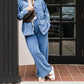 Z Supply - Denim Wide Leg Knit Pants