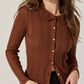 Astr - Ottilie Pointelle Crochet Collar Cardigan
