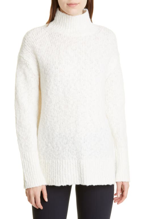 Vince Turtleneck Wool Blend Tunic Sweater in Cream, Size X-Large