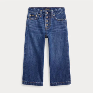 Polo Ralph Lauren - Calça Jeans Cropped Perna Larga para Meninas