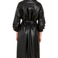 Dolce Cabo - Vegan Leather Ruched Sleeve Maxi Dress