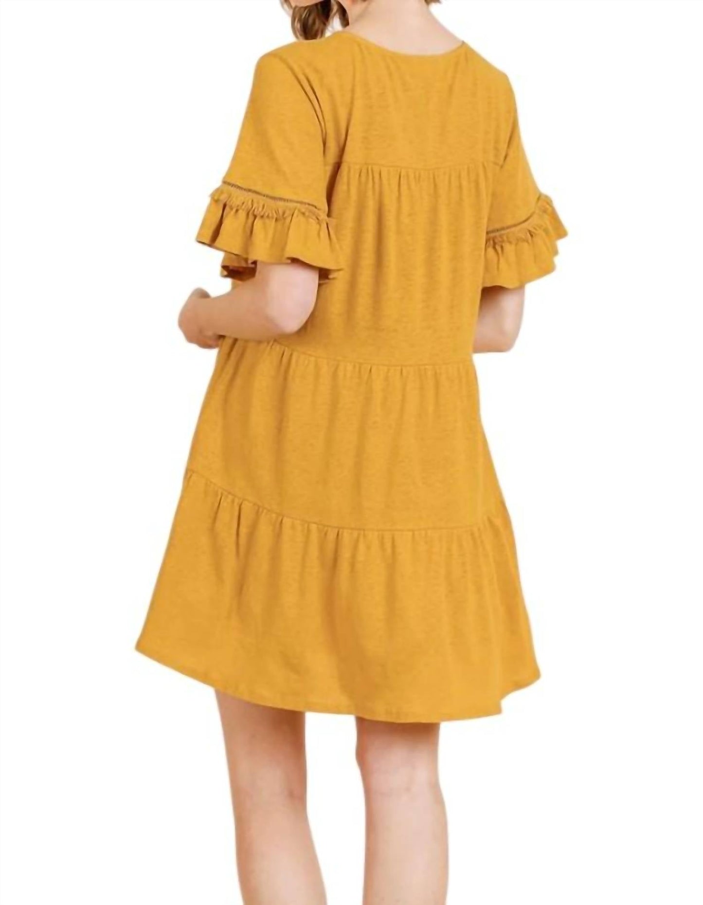 Umgee - Ruffle Sleeve Tier Dress