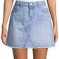 7 For All Mankind - Denim Frayed Hem Santa Cruz Mini Skirt