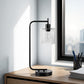 Lighting, Table Lamp, USB Port Included, Glass Shade, Modern - Black