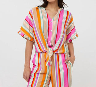 Esqualo - Blusa listrada com nó