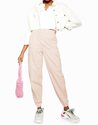 Topshop - Calça cargo utilitária de cintura alta
