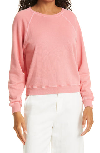 THE GREAT. The Shrunken Sweatshirt in Dark Victorian Rose, Size 0