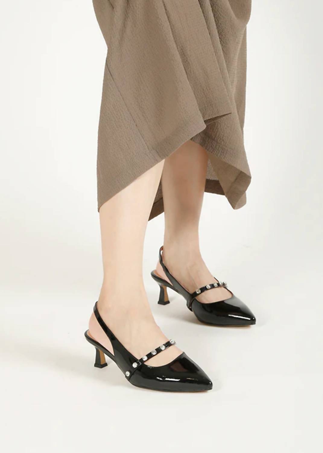 All Black - Women's Tiffany Princess Sling Back Heel