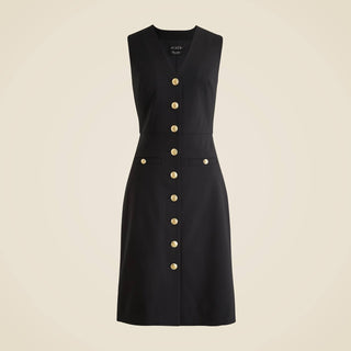 J.Crew - Vestido tubinho com botões em mistura de lã elástica italiana
